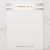 シンプルストライプのスタイリッシュフェイク銀エレガント2 レターヘッド (正面)