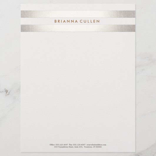 シンプルストライプのスタイリッシュフェイク銀エレガント2 レターヘッド (正面)