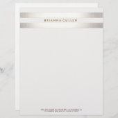 シンプルストライプのスタイリッシュフェイク銀エレガント2 レターヘッド (正面/裏面)