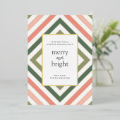 シンプルストライプのモダンクリスマス 箔シーズンカード (立ち正面)