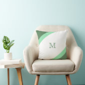 シンプルストライプのモダン緑白モノグラム クッション (椅子)