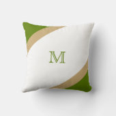 シンプルストライプのモダン緑茶モノグラム クッション (裏面)