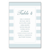 シンプルストライプの薄い青の白い座席表 テーブルナンバー (裏面)