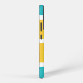 シンプルストライプターコイズ SAMSUNG GALAXYケース (右側面)