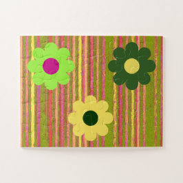 シンプルストライプフラワーヤングパズル ジグソーパズル