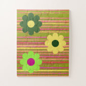 シンプルストライプフラワーヤングパズル ジグソーパズル (縦)