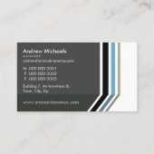 シンプルストライプモダントレンディー男らしグレイ 名刺 (裏面)