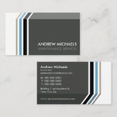 シンプルストライプモダントレンディー男らしグレイ 名刺 (正面/裏面)