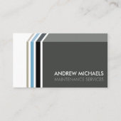 シンプルストライプモダントレンディー男らしグレイ 名刺 (正面)