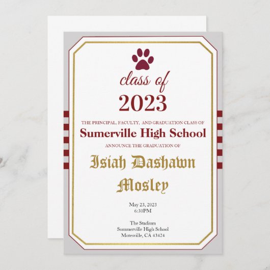 シンプルストライプ招待状 招待状 (正面/裏面)