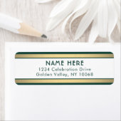 シンプルストライプ金ゴールドとホワイト差出人住所 ラベル (インサイチュ)