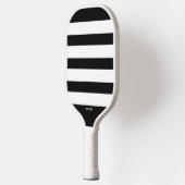 シンプルストライプ、任意の色、モノグラムカスタム名 ピックルボールラケット (左)