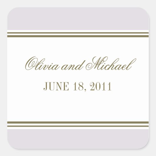 シンプルストライプMauveステッカー スクエアシール (正面)