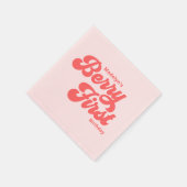 シンプルストロベリーファースト誕生日夏 スタンダードカクテルナプキン (角)