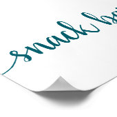 シンプルスナックバー |ティール（緑がかった色）アクア任意のイベント標識 ポスター (角)