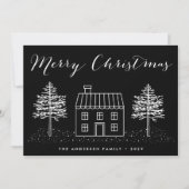 シンプルスノークリスマスハウスフォトクリスマスカード シーズンカード (正面)