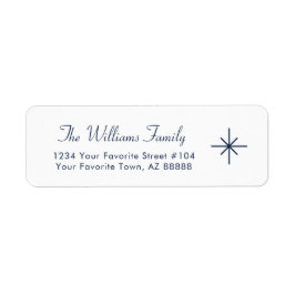 シンプルスノーフレエレガントークタイポグラフィ差出人住所 ラベル