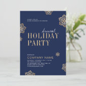 シンプルスノーフレークアヌアルホリデーパーティ招待状 招待状 (スタンド正面)