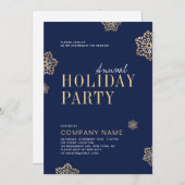 シンプルスノーフレークアヌアルホリデーパーティ招待状 招待状 (正面/裏面)