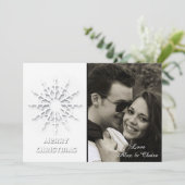 シンプルスノーフレークカスタム写真 シーズンカード (スタンド正面)