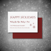 シンプルスノーフレークスハッピーホリデーズクリスマスカード