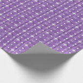 シンプルスノーフレークスパープルプレイド ラッピングペーパー (角)
