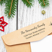 シンプルスノーフレークファミリークリスマス差出人住所 セルフインキングスタンプ