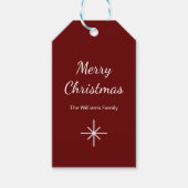 シンプルスノーフレークファミリークリスマス ギフトタグ (正面)