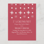シンプルスノーフレークホワイトレッドクリスマスパーティー ポストカード (正面)
