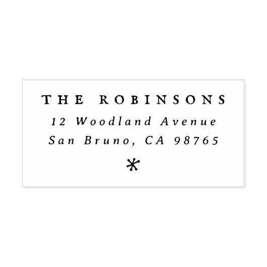 シンプルスノーフレークヴィンテージクリスマス差出人住所 セルフインキングスタンプ (デザイン)