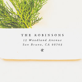 シンプルスノーフレークヴィンテージクリスマス差出人住所 セルフインキングスタンプ