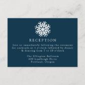 シンプルスノーフレーク海軍ウェディングレセプション エンクロージャーカード (正面)