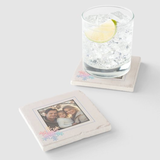 シンプルスノーフレーク ストーンコースター (横)