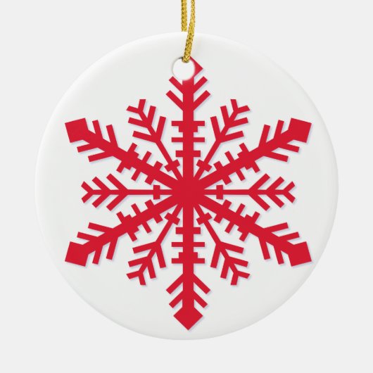 シンプルスノーフレーク セラミックオーナメント (正面)