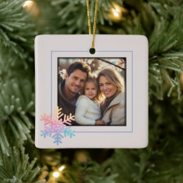 シンプルスノーフレーク セラミックオーナメント