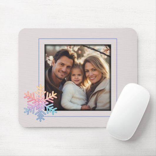 シンプルスノーフレーク マウスパッド (マウス)