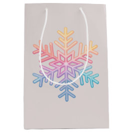 シンプルスノーフレーク ミディアムペーパーバッグ