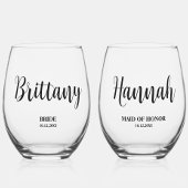 シンプルスパーソナライズされたクリプトブライダルパーティ ステムなしワイングラス