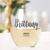 シンプルスパーソナライズされたクリプトブライダルパーティ ステムなしワイングラス