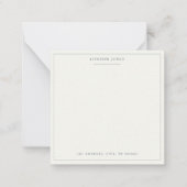 シンプルスパーソナライズされたクリプト文房具アイボリー海軍 ノートカード (正面)