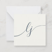 シンプルスパーソナライズされたクリプト文房具アイボリー海軍 ノートカード (裏面)