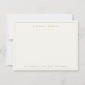 シンプルスパーソナライズされたクリプト文房具ネイビー&金ゴールド ノートカード (正面)