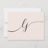 シンプルスパーソナライズされたクリプト文房具赤面ピンク ノートカード (裏面)