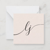 シンプルスパーソナライズされたクリプト文房具赤面ピンク ノートカード (裏面)