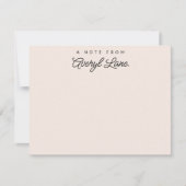 シンプルスパーソナライズされたクリプト文房具赤面ピンク ノートカード (正面)