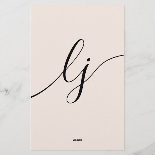 シンプルスパーソナライズされたクリプト文房具赤面ピンク 便箋 (裏面)