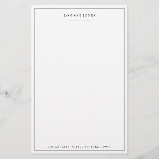 シンプルスパーソナライズされたクリプト文房具赤面ピンク 便箋 (正面)