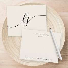 シンプルスパーソナライズされたト文具モノグラム ノートカード