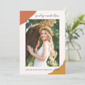 シンプルスプラッシュスパイス写真卒業パーティー 招待状 (スタンド正面)