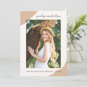 シンプルスプラッシュニュートラル写真卒業パーティー 招待状 (スタンド正面)